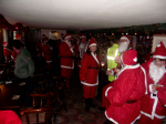 Santas outside the Pleasure Boat